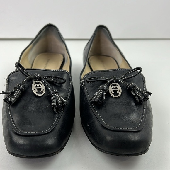 Etienne Aigner Women's Black Leather Loafer Shoe with Bow - Picture 3 of 8